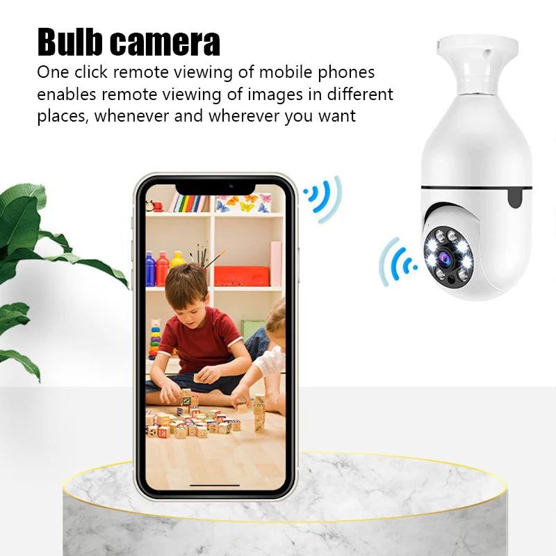 Câmera de Vigilância Bulbo com Visão Noturna, 5G, WiFi