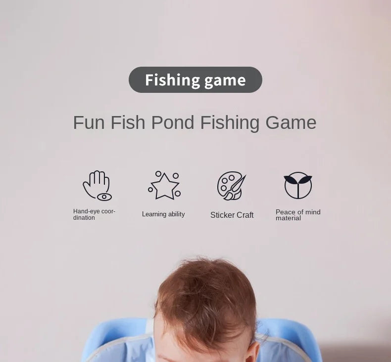Montessori brinquedos de pesca de madeira para crianças