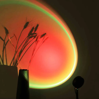 Luz de projeção USB Sunset, controle remoto 16 cores, 180 °   Rotação