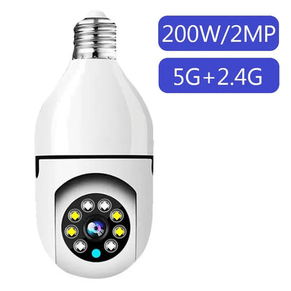 Câmera de Vigilância Bulbo com Visão Noturna, 5G, WiFi