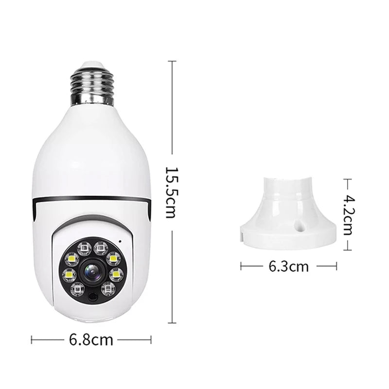 Câmera de Vigilância Bulbo com Visão Noturna, 5G, WiFi