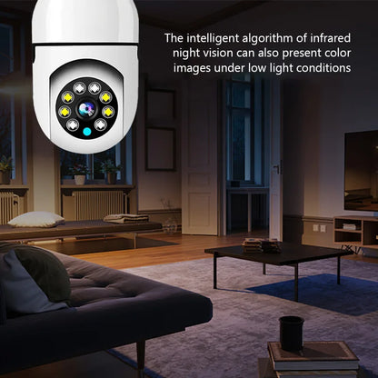 Câmera de Vigilância Bulbo com Visão Noturna, 5G, WiFi