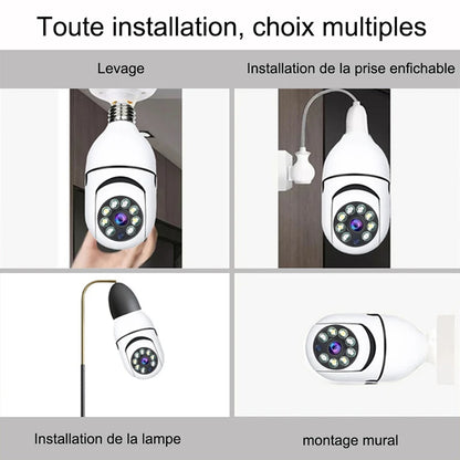 Câmera de Vigilância Bulbo com Visão Noturna, 5G, WiFi
