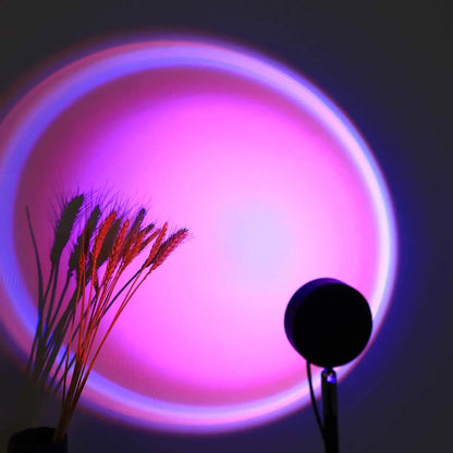 Luz de projeção USB Sunset, controle remoto 16 cores, 180 °   Rotação