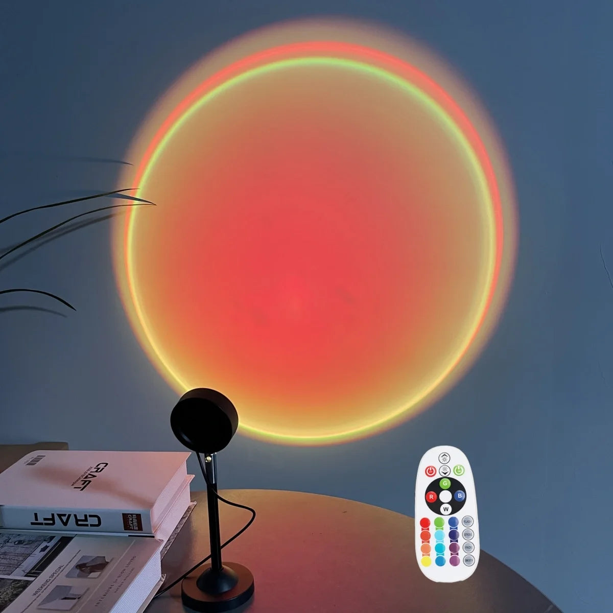 Luz de projeção USB Sunset, controle remoto 16 cores, 180 °   Rotação